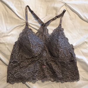 Grey lace bralette